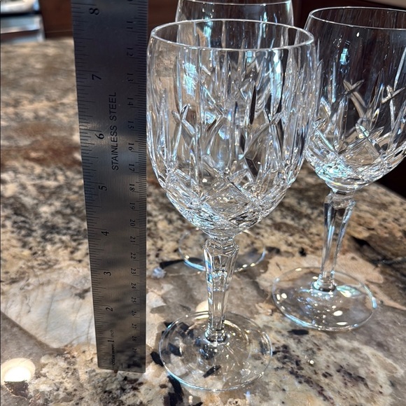 Set of 3. Gorham Crystal Lady Anne Water Goblets 7 5/8". - Picture 2 of 3